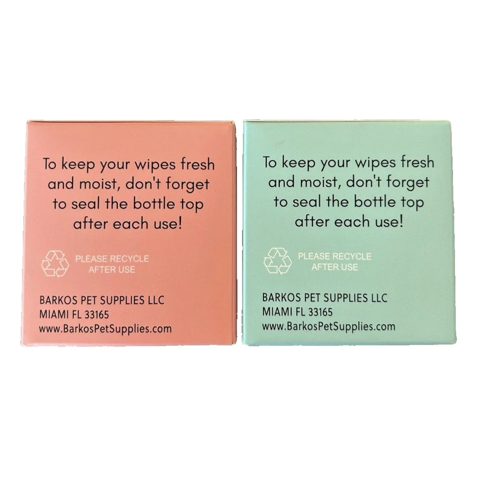 Lot Of 2 / Barkos Hypoallergenic Wrinkle Wipes Tear Stain Wipes For Dogs, 100ct